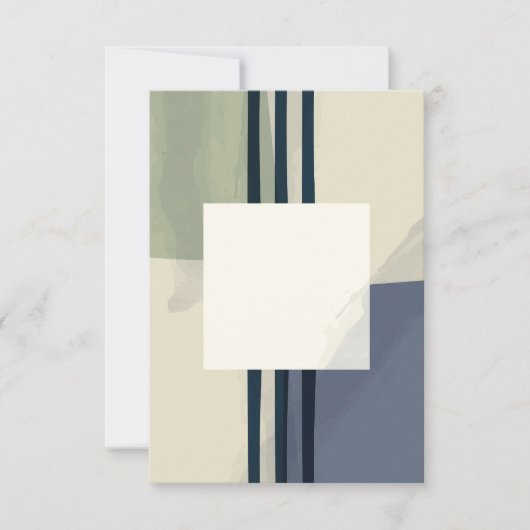 Abstracte vierkante schilderkunst RSVP kaartje (Voorkant)
