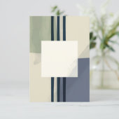 Abstracte vierkante schilderkunst RSVP kaartje (Staand voorkant)
