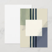 Abstracte vierkante schilderkunst RSVP kaartje (Voorkant / Achterkant)