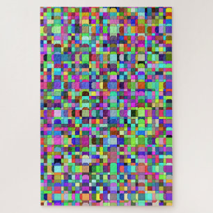 Abstracte vierkante vormen meerkleurig patroon legpuzzel