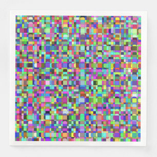 Abstracte vierkante vormen meerkleurig patroon servet