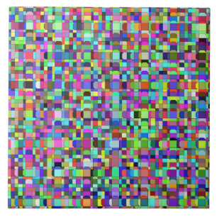 Abstracte vierkante vormen meerkleurig patroon tegeltje