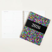 Abstracte vierkante vormen meerkleurig personalise planner (Display)