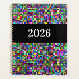 Abstracte vierkante vormen meerkleurig personalise planner