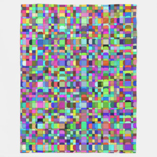 Abstracte vierkante vormen multikleur patroon fleece deken