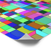 Abstracte vierkante vormen multikleur patroon poster (Hoek)
