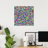 Abstracte vierkante vormen multikleur patroon poster (Thuiskantoor)