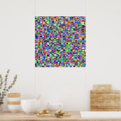 Abstracte vierkante vormen multikleur patroon poster (Keuken)