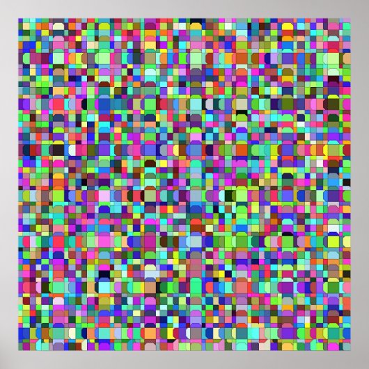 Abstracte vierkante vormen multikleur patroon poster (Voorkant)
