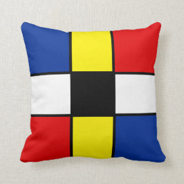 Abstracte vierkanten in Mondriaan-stijl Worpkussen Kussen