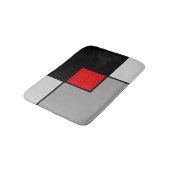 Abstracte vierkanten in zwart grijs & rood badmat (Gekanteld)