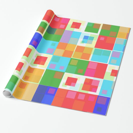 abstracte vierkanten inpakpapier (Uitgerold)