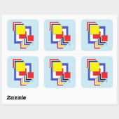 Abstracte Vierkanten Vierkante Sticker (Vel)