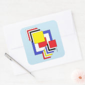 Abstracte Vierkanten Vierkante Sticker (Envelop)