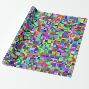 Abstracte vierkanten vormen multikleur patroon cadeaupapier