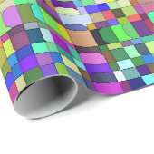 Abstracte vierkanten vormen multikleur patroon cadeaupapier (Rol Hoek)
