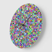 Abstracte vierkanten vormen multikleur patroon grote klok (Hoek)