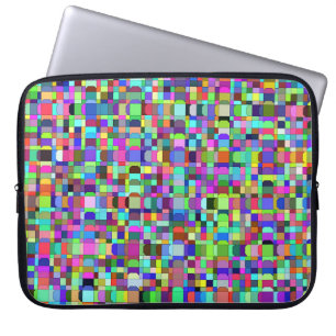 Abstracte vierkanten vormen multikleur patroon laptop sleeve