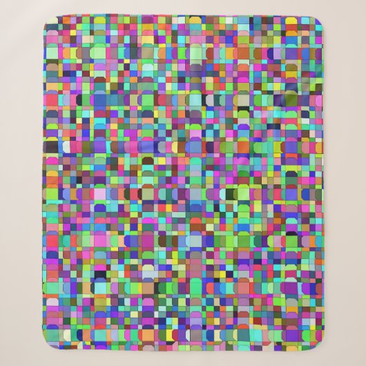 Abstracte vierkanten vormen multikleur patroon sherpa deken (Voorkant)