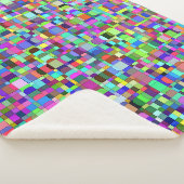 Abstracte vierkanten vormen multikleur patroon sherpa deken (3/4)