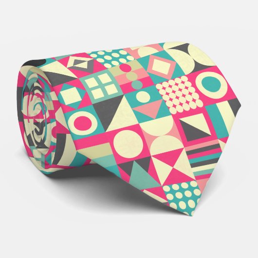 Abstracte vierkantjes 110419 stropdas (Opgerold)