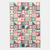 Abstracte vierkantjes 110419 theedoek (Verticaal)