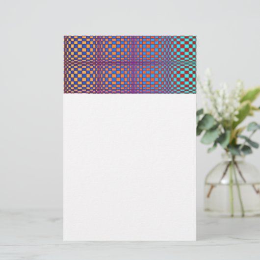 Abstracte vierkantjes 2 briefpapier (Staand voorkant)