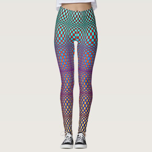 Abstracte vierkantjes 2 leggings (Voorkant)