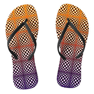 Abstracte vierkantjes 3 teenslippers