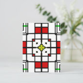 Abstracte vierkantjes briefkaart (Staand voorkant)