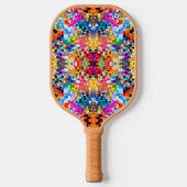 Abstracte vierkantjes die kleur hebben pickleball paddle (Voorkant)