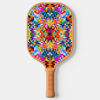 Abstracte vierkantjes die kleur hebben pickleball paddle