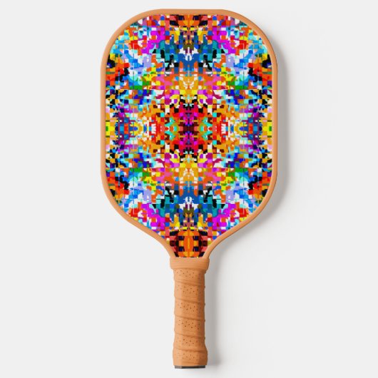 Abstracte vierkantjes die kleur hebben pickleball paddle (Voorkant)