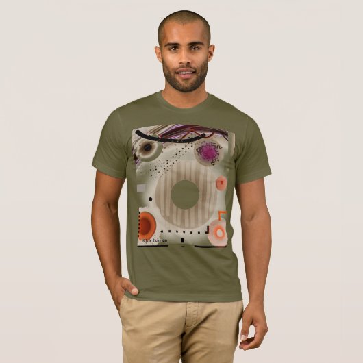 Abstracte vierkantjes en cirkels t-shirt (Voorkant volledig)