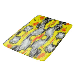 Abstracte vierkantjes gevormd uit krassen boven ge badmat