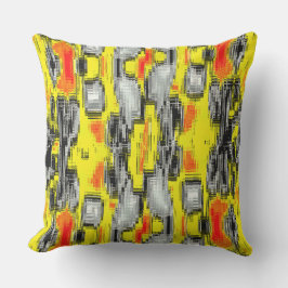 Abstracte vierkantjes gevormd uit krassen boven ge buitenkussen