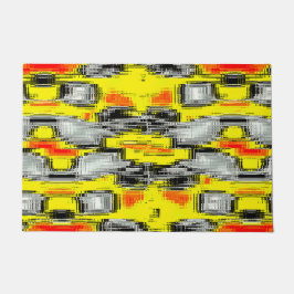 Abstracte vierkantjes gevormd uit krassen boven ge deurmat