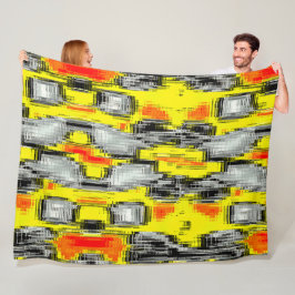 Abstracte vierkantjes gevormd uit krassen boven ge fleece deken