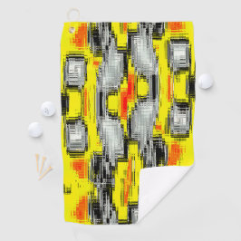 Abstracte vierkantjes gevormd uit krassen boven ge golfhanddoek