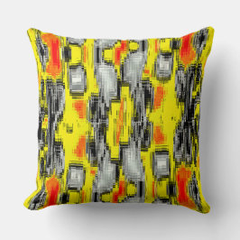 Abstracte vierkantjes gevormd uit krassen boven ge kussen