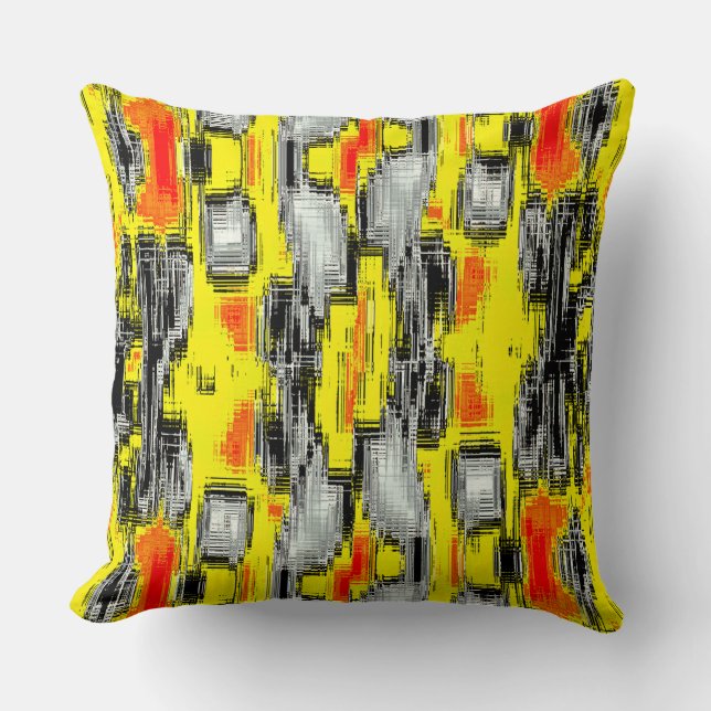 Abstracte vierkantjes gevormd uit krassen boven ge kussen (Voorkant)