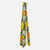 Abstracte vierkantjes gevormd uit krassen boven ge stropdas (Voorkant)