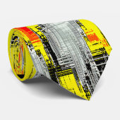 Abstracte vierkantjes gevormd uit krassen boven ge stropdas (Opgerold)