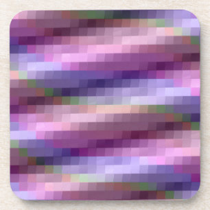 Abstracte vierkantjes in Paars, roze en blauw Bier Onderzetter