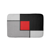 Abstracte vierkantjes in zwart grijs en rood badmat (Voorkant)