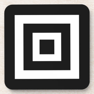 Abstracte vierkantjes in zwart-wit bier onderzetter