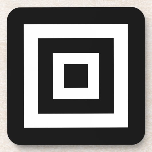 Abstracte vierkantjes in zwart-wit bier onderzetter (Voorkant)