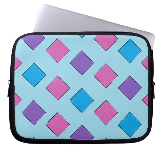 Abstracte vierkantjes laptop sleeve (Voorkant)