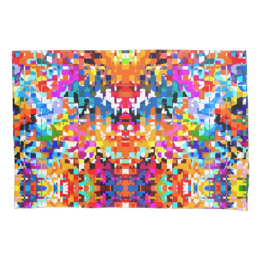 Abstracte vierkantjes notitieboek laptop kussensloop (Voorkant-Links)