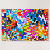 Abstracte vierkantjes notitieboek laptop legpuzzel (Horizontaal)